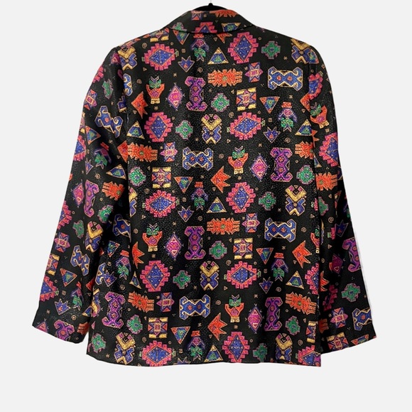 Vintage Doncaster Multicolored Geometric Print Women’s Blazer Size 6 - Picture 2 of 15